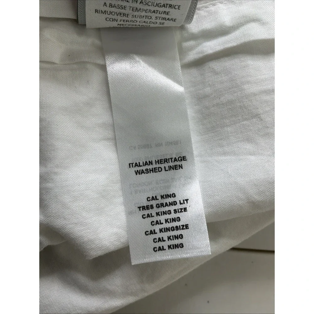 Restoration Hardware RH 100% Linen Cal King Bed Skirt Tan Italian Heritage 15.5